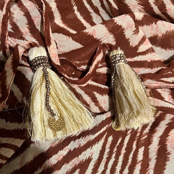 True Destination Challis Printed Long Beach Cover Up - Picture 12 of 14